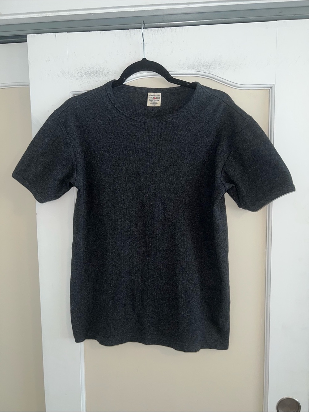 Avirex USA Ribbed Charcoal Crewneck Tee